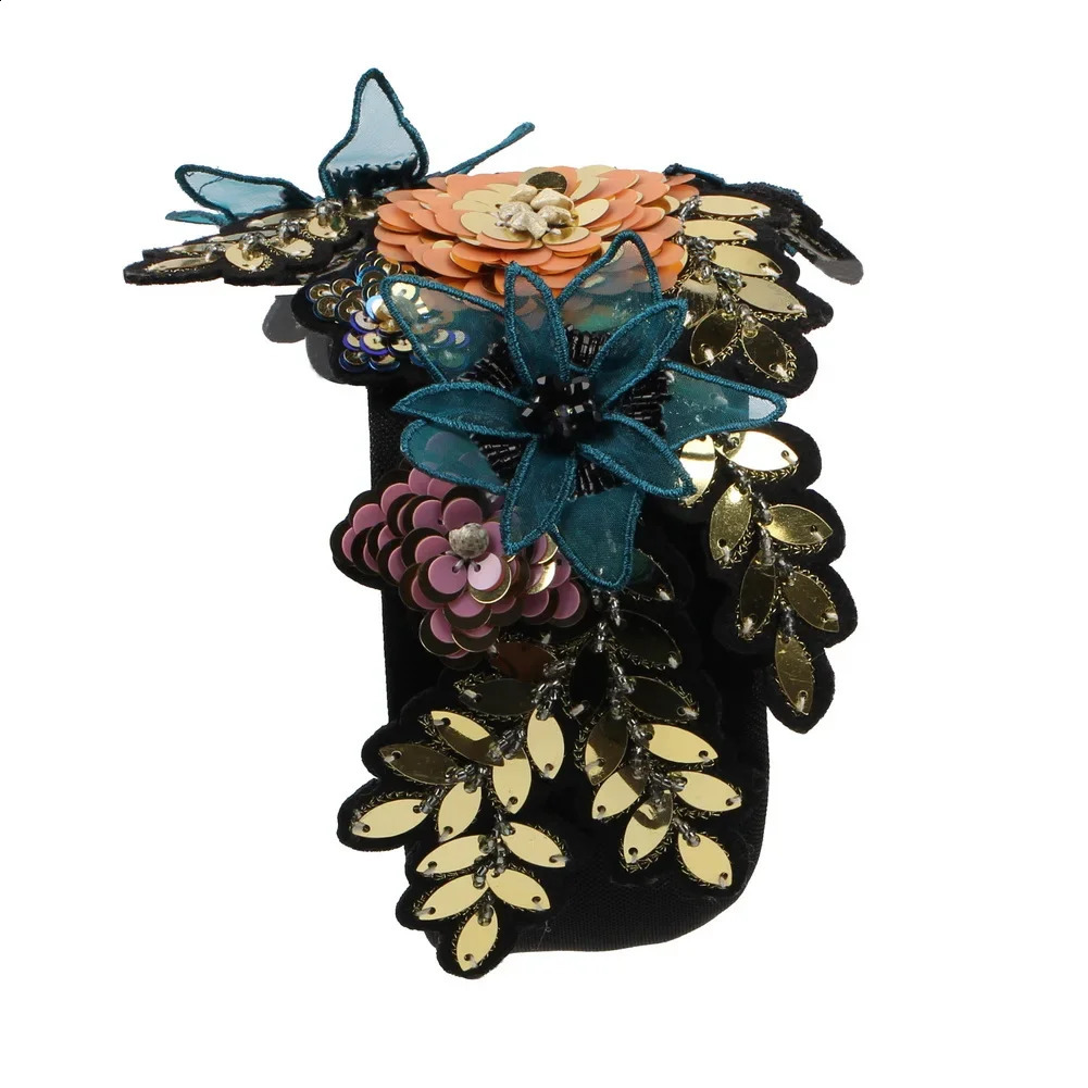 Dazhong sequins sparkling leaves Baroque womens party headbands handmade headbands fashionable hair accessories 241205