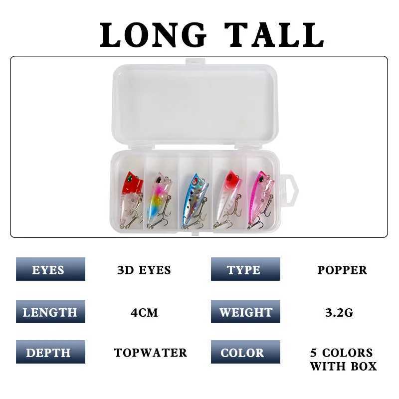5 Pcs Lure Bait Set 5 Colors 3D Eyes Floating Mini Wave Crawr Imitation Fake Baits Bait-like Hard Bait Fishing Gear ProductsXJ241128