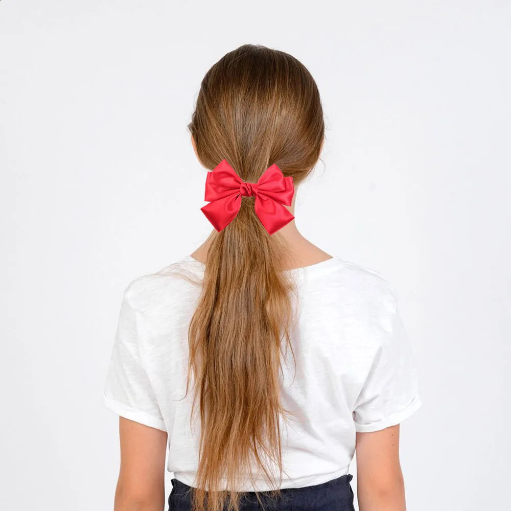 Free delivery of 30 sets of womens fashionable hair clips womens bows satin large elegant bows 241205