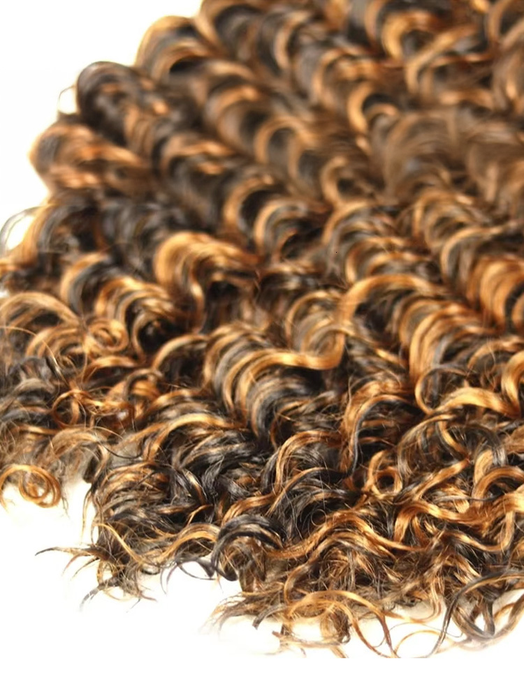 Wave Human Hair Highlight Ombre Honey Blonde 1 3 4 Double Weft Water Curly Bundles