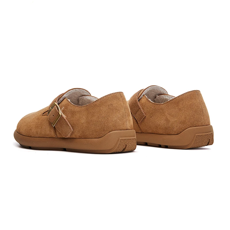 AIYUQI Flat-soled Women's Winter Shoes Plus Velvet Warm Female Shoes Large Size Casual Big Toe Shoes Women