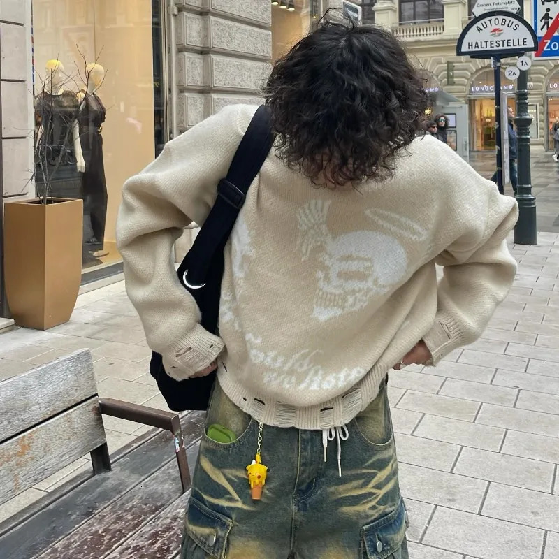 Streetwear Stylish Three-dimensional Pocket Washed Baggy Jeans Men Y2K Gothic Retro Casual High Waist Wide Leg Pants 241206