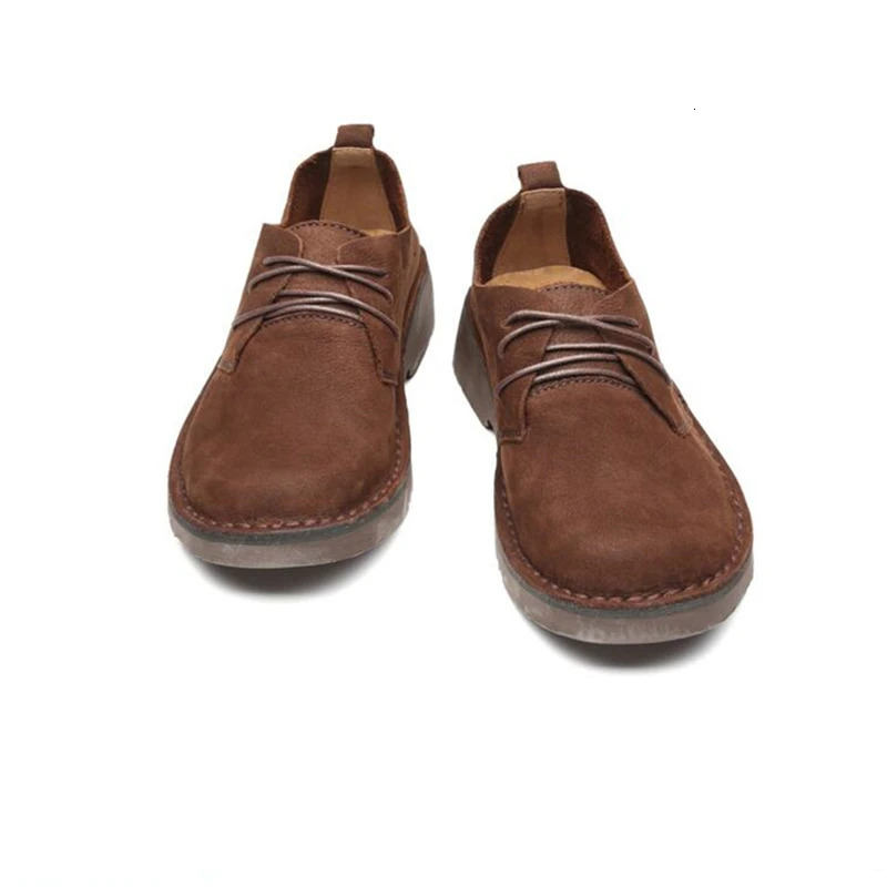 BAIGOBENDI Mens Lace Up Real Leather Simple Work Shoes Retro Oxfords British Style Euro Size 241206