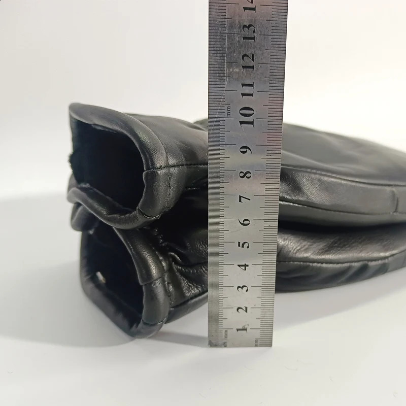 Mens sheepskin gloves mens genuine leather gloves winter outdoor warm fur thick gloves 241206