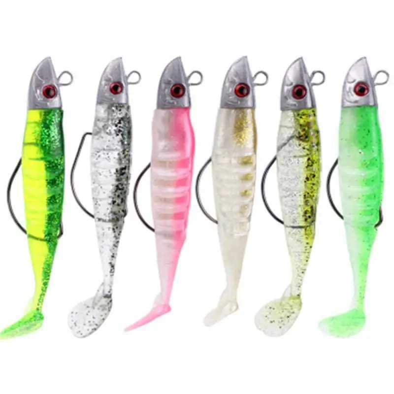 Shad with 10cm15.5g Jig Super Soft Vinyl Padd Tails for Seabass Zander Fishing Lure 6 colors Soft Bait KIT LuresXJ241128