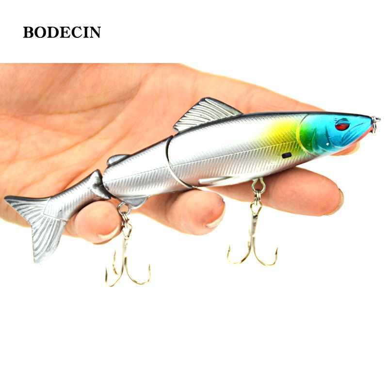 1pc 17.7g 125mm Crankbaits Fishing Lures Hard Bait Artificial Wobbr For Pike Peche 3 Segments Minnow Swimbait With Steel BallXJ241128