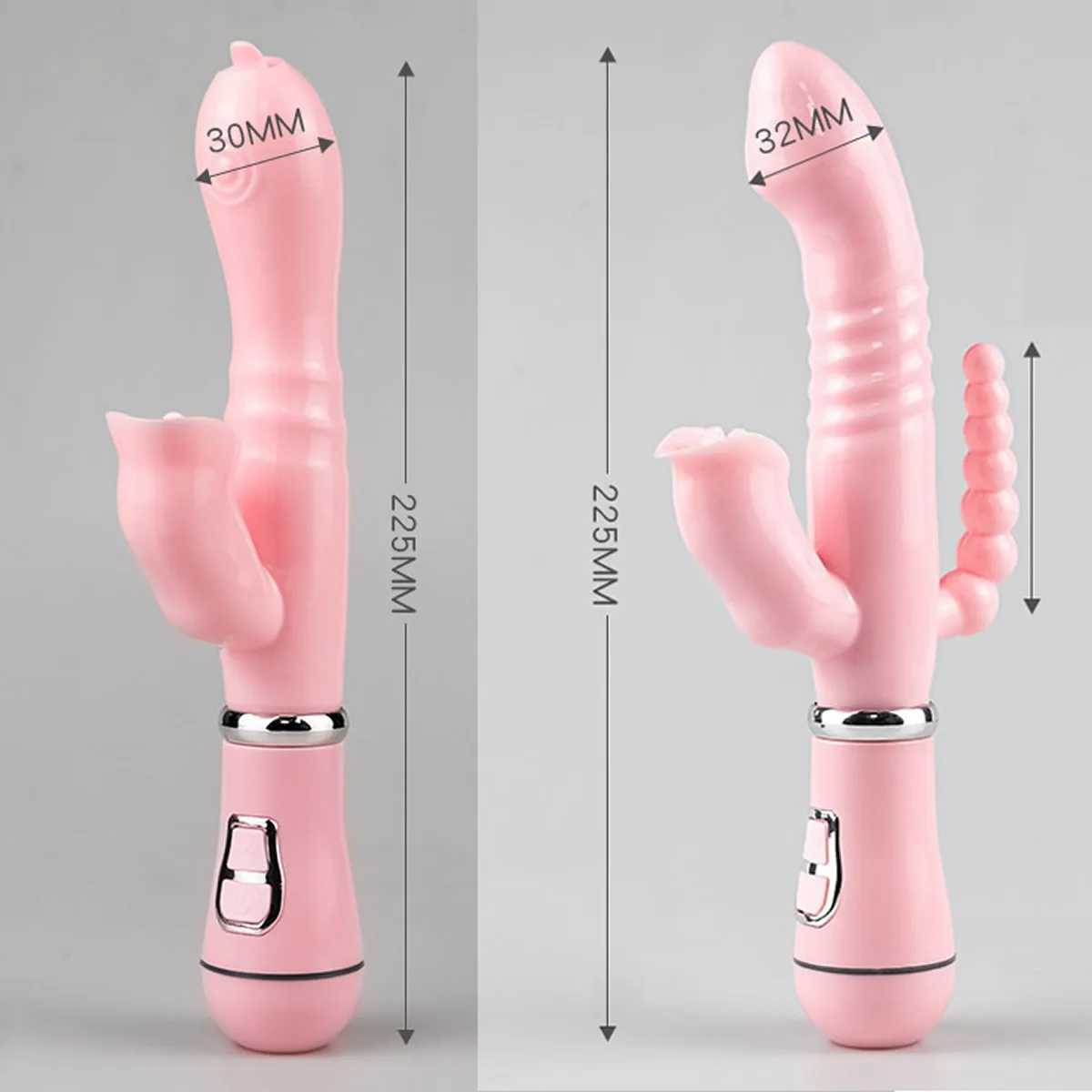 Rabbit G Spot Dildo Vibrator Clitoris Stimulator Penis Anal Double Penetration Tongue Licking Double Rod Sex Toy For Women AdultXJ241206