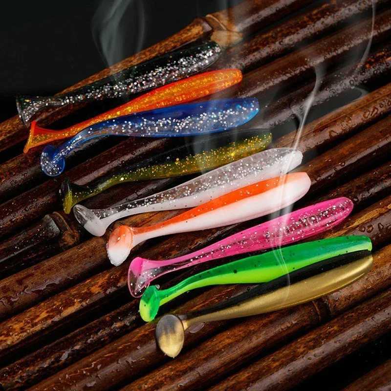 10pcs Soft Lures Bait 55mm 63mm 70mm 90mm Tail Jigging Wobbrs Fishing Lure Tack Bass Pike Aritificial Silicone SwimbaitXJ241128