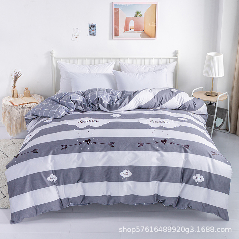 Pure Cotton Spring and Autumn Printing Simple Double Duvet Cover