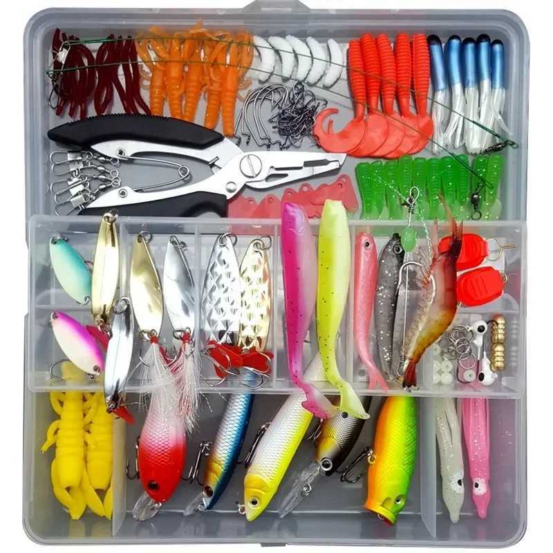 Fishing Lure Set 18/21/59/142pcs Mixed VIB Lure Kit Soft Lure Minnow Popper Hooks All Fishing Accory Fresh WaterXJ241128