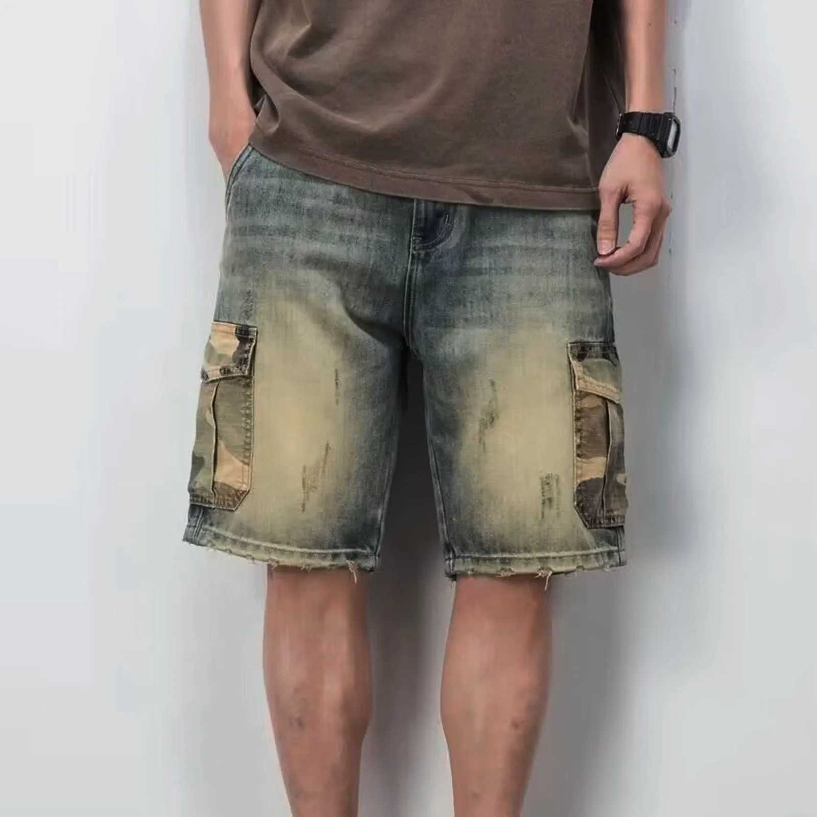 Cargo Shorts MenS Shorts Casual Denim Shorts With Pockets Plus Size Ropa De Hombre Trousers Pants For Men Plus SizeXJ241206