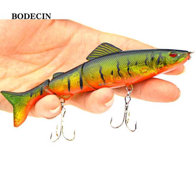 1pc 17.7g 125mm Crankbaits Fishing Lures Hard Bait Artificial Wobbr For Pike Peche 3 Segments Minnow Swimbait With Steel BallXJ241128