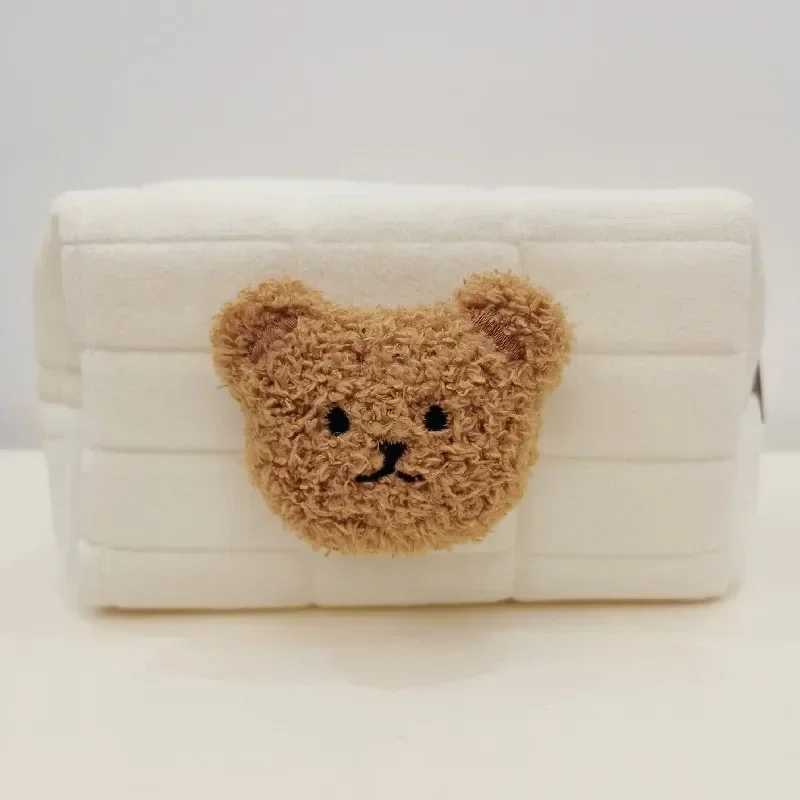 Portable Cute Bear Baby Toiletry Bag Make Up Cosmetic Bags Diaper Pouch Baby Items Organizer Reusable Cott Cluth Bag for MommyXJ241206