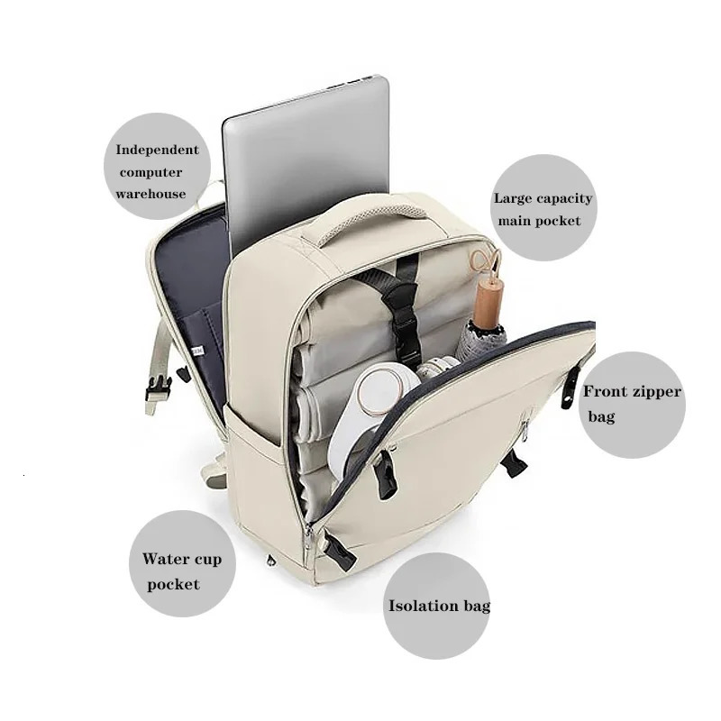 Travel Backpack for Women Expandable Weekender Hiking Laptop Backpack with USB Port Large Waterproof 40L Mens Backpack 241206