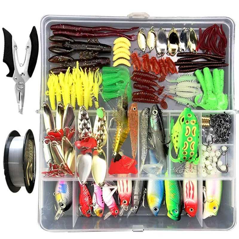 Fishing Lure Kit Soft and Hard Bait Set Gear Layer Minnow Metal Jig Spoon For Bass Pike Crank Tack Accories with BoxXJ241128