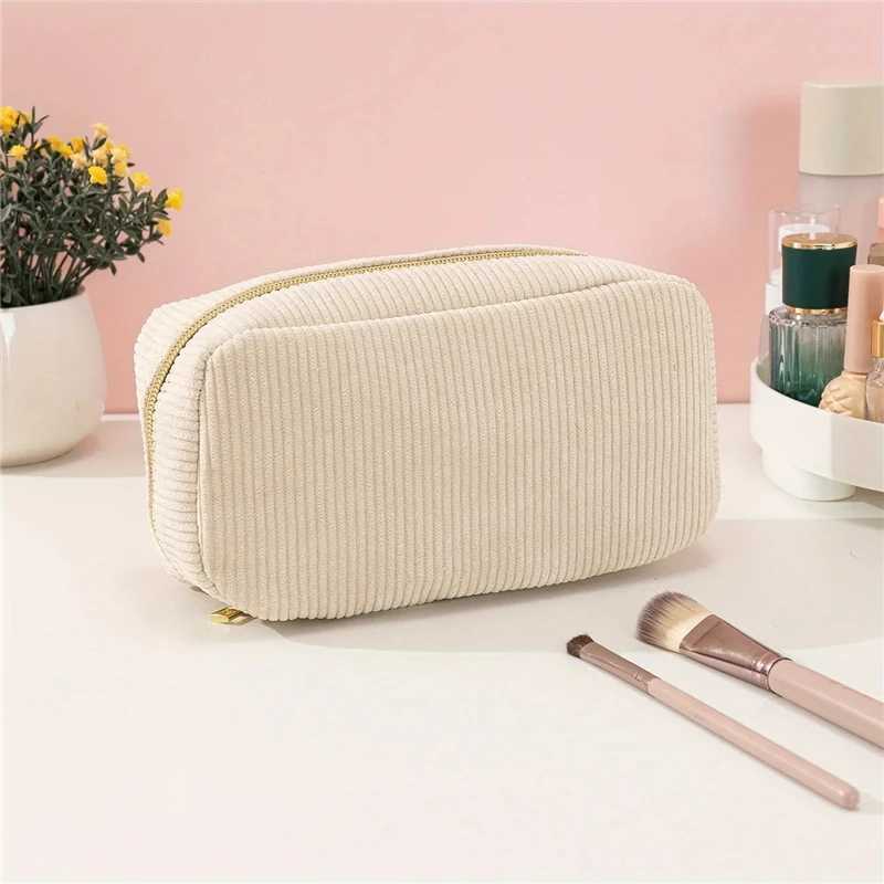 Corduroy Travel Cosmetic Bag Portable Makeup Storage Bag Purses Women Zipper Make Up Organizer Storage Cluh Beauty Case PouchXJ241206