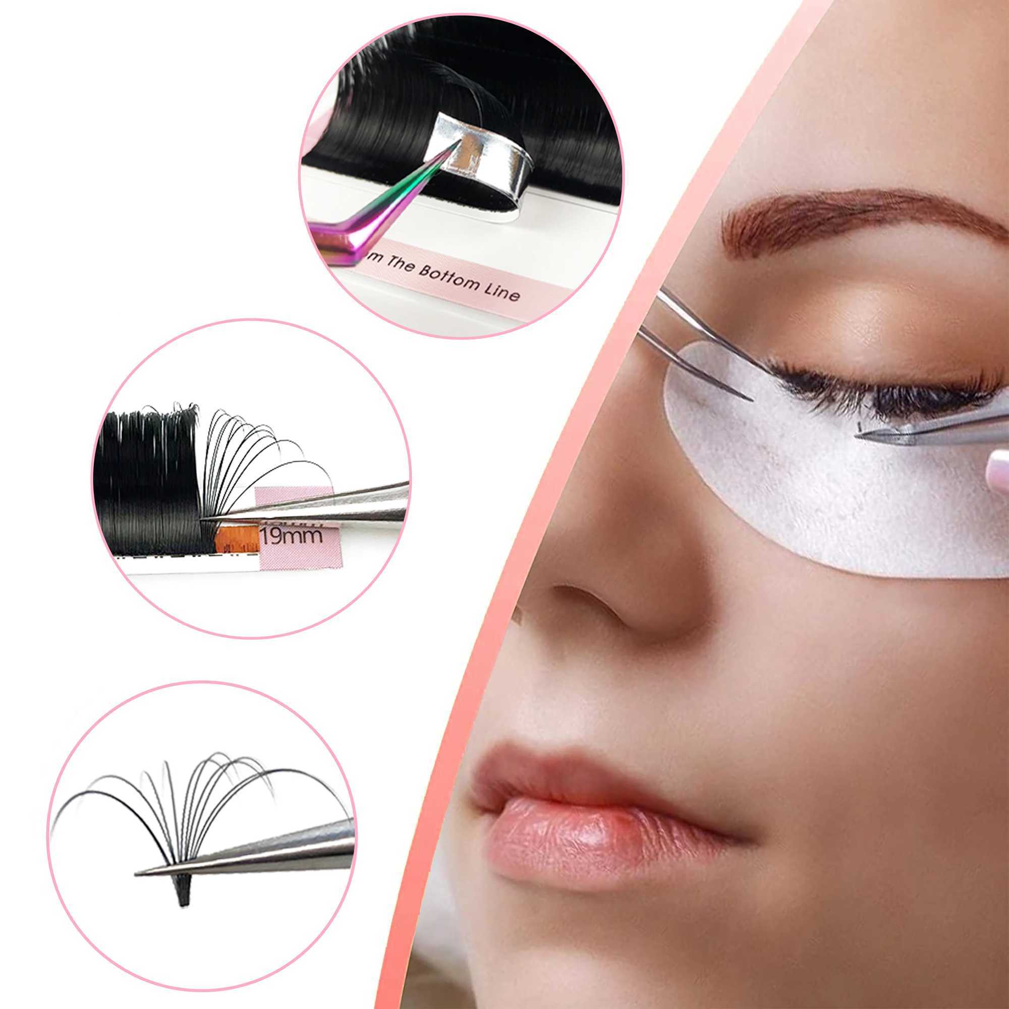 False Eyelashes C/D/DD Curl Easy Fan Lashes Fast Bloom Eyelash Extension Self-Making Volume Fans Lash Extensions Cat Eye Lashes Wisp Lashes z241206