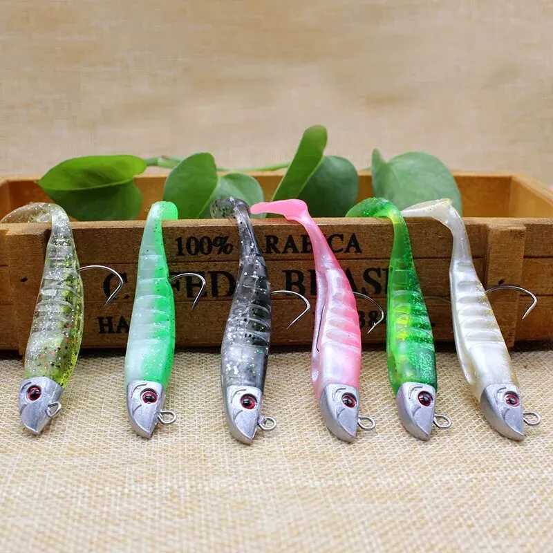 BUR 10cm 15.5g 13cm 26g T Tail Soft Lure Jig Soft Fishing Lure With Baed HookXJ241128