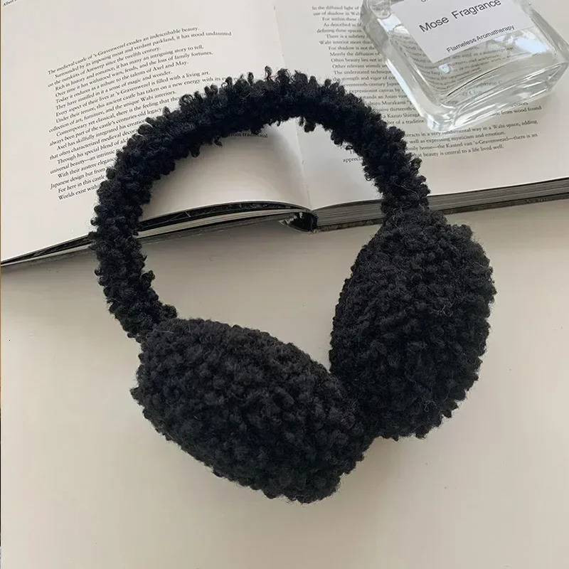 Lambswool Plush Eartips Y2K Womens Fluffy Eartips Cold Protection Eartips Warm Solid Color Plush Eartips Bicycle Accessories 241205
