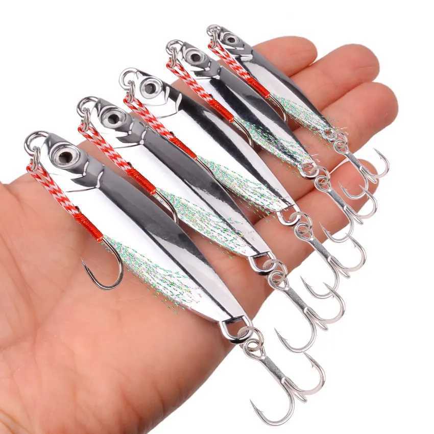 1Pcs Spoon Metal VIB 3D Eyes Jigs Fishing Lure 7g 10g 15g 20g 30g 40g Ectroplated Silver Fishing Lues Hard Bait Mackerel BassXJ241128