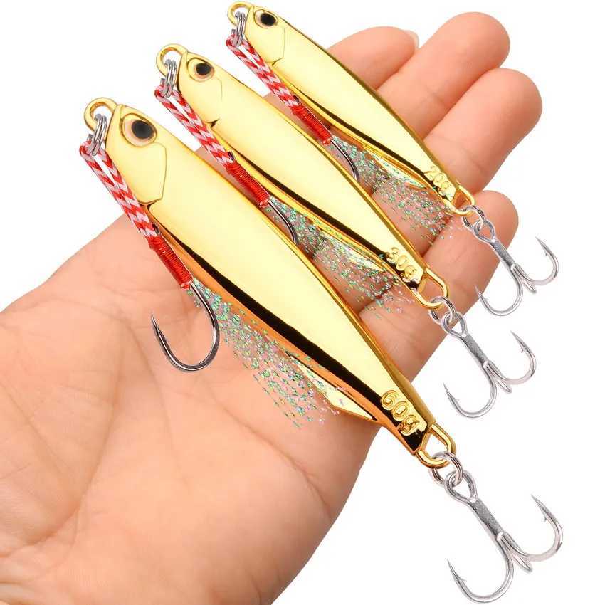 1Pcs Spoon Metal Jigs Silver Golden Fishing Lure 7g 10g 15g 20g 30g 40g Ectroplated Pesca Fishing Lures Bait Mackerel BassXJ241128