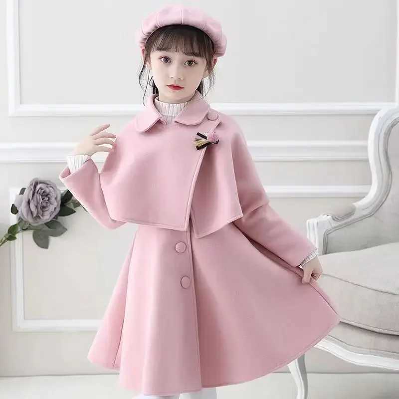 Girl Autumn Winter Dress Set Ethnic Sle Little Girl three Piece Woolen Dress Performance korean Childrens ClothingXJ241206
