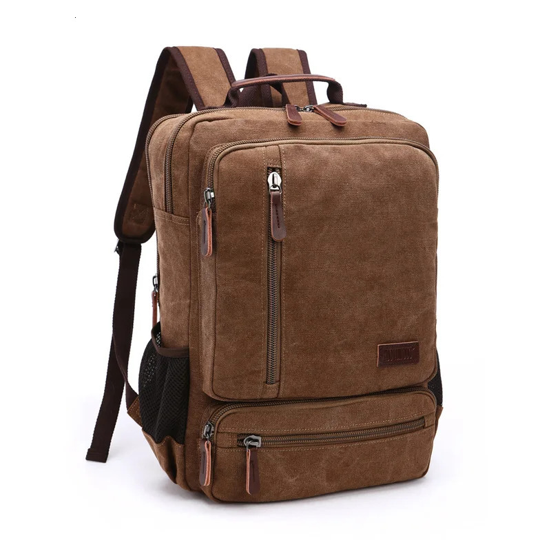 Vintage Canvas Backpack Men Large Capacity Travel Shoulder Bag High Quality Fashion Students Bag Male notebook Laptop Backpack 241206