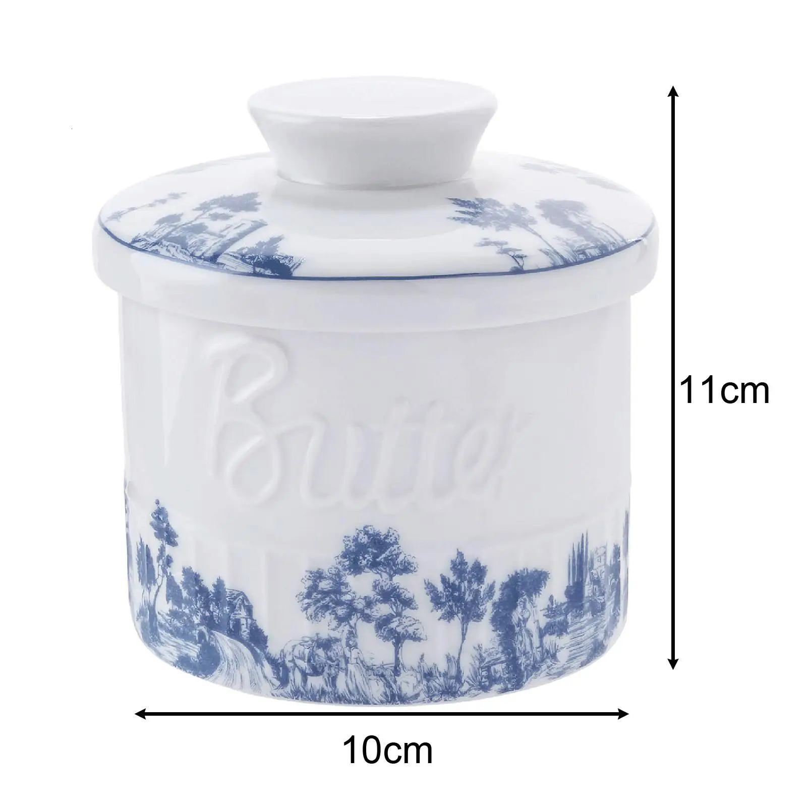 Pastoral Ceramic Butter Box French Dish Keeper Cheese Storage Tank With Lid Household Yellow Oil Cup 241206