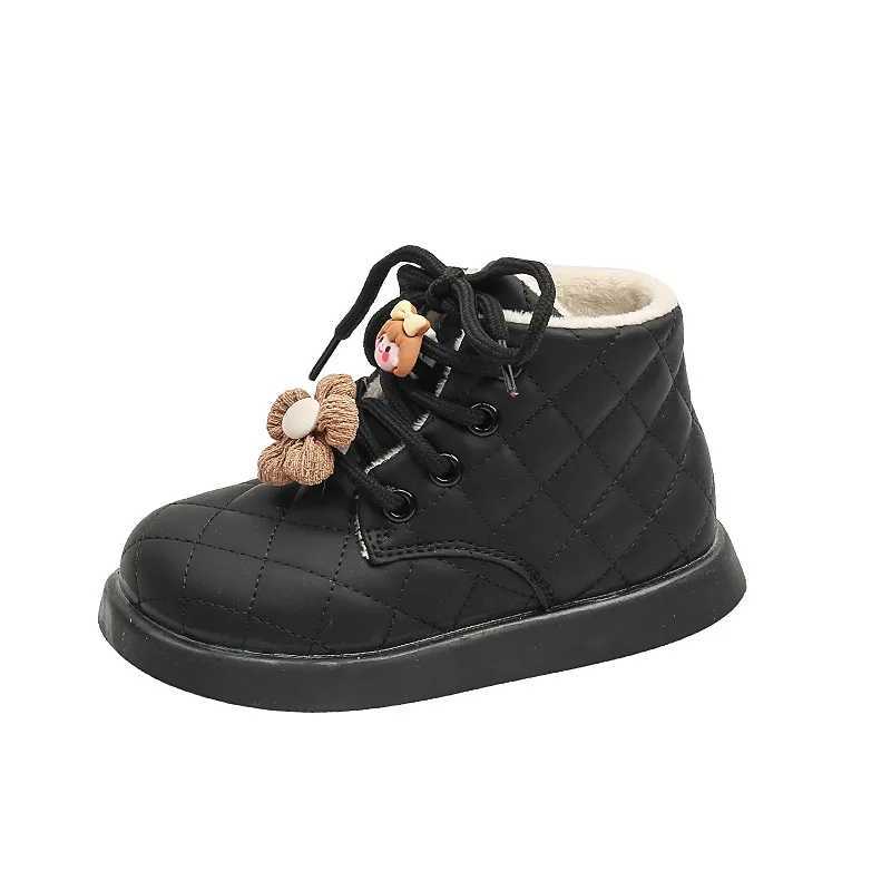 Winter Kids Cotton Boots Cute Warm Plush Toddler Girls Boots Fashion Comfortable Anti Slip Kids Casual Shoe Princess Ankle BootsXJ241206