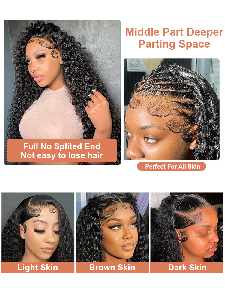 30 40 Inch 13X6 HD Front Human Hair Wigs Deep Wave Transparent 13X4 Curly Lace Frontal Wig Glueless 5X5 Closure Brazilian