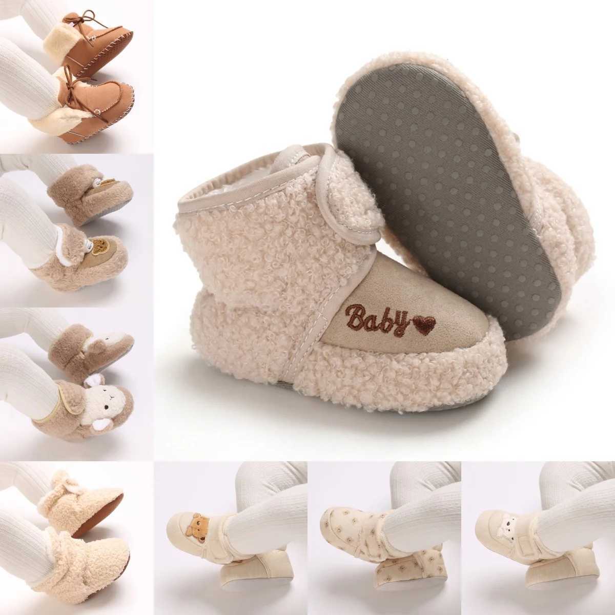 Newborn Baby Autumn Winter Boots Baby Girl Boys Winter Warm Shoes Apricot Fashion Toddler First Walkers Kid Shoes 0-18MXJ241206