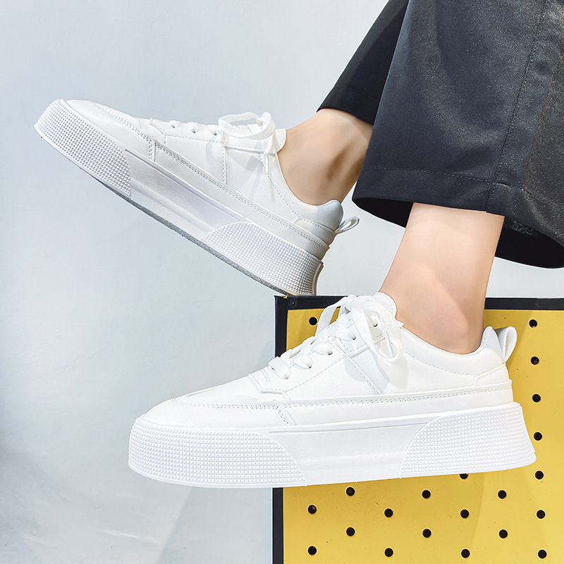 Men's sports small white shoes men's casual running leather board shoes trend all match student shoes wholesale men's shoes