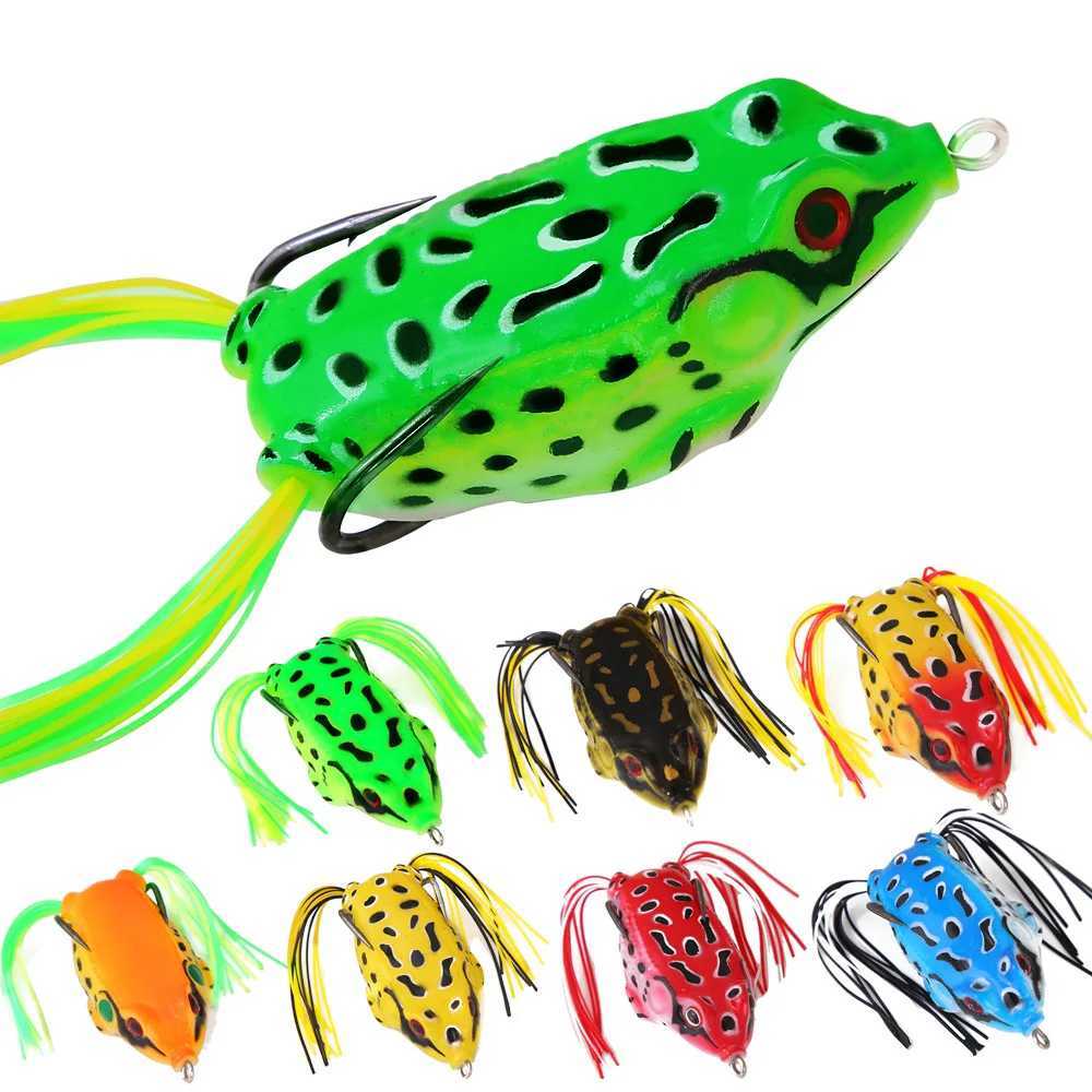 1Pcs 5g 9g 13g 17.5g Soft Frog Fishing Lures Topwater Artificial Silicone Bait with Doub Hooks Crankbait Bass Fishing TackXJ241128