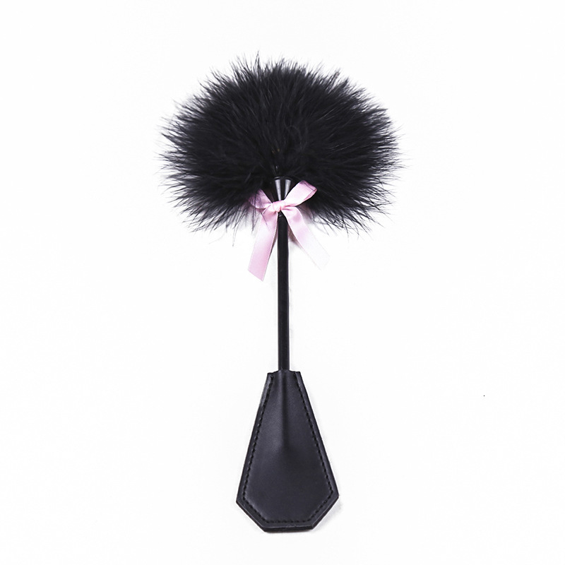 Factory Wholesale SM Sex Toys Teasing Toys Black Feather Beats Butt Hand Beats Pink Bow