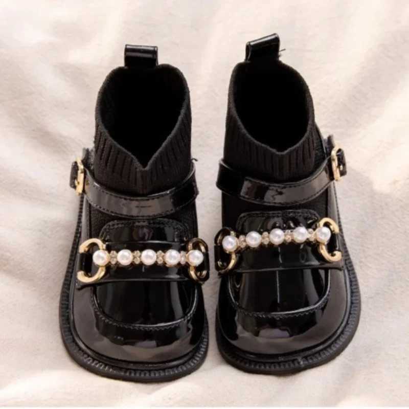 Warm Girl Boots Comfort Versatile Ankle Boot Trendy Sweet Child Shoe Soft Soled Simple Sock Boot Exquisite Princess Girl ShoesXJ241206