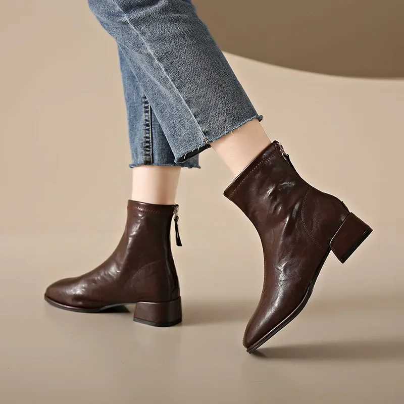 High Quality Luxury Wens boots high quality square Toe Wens Ankle boots Fi Med High H Wens shoes English knee high boots T241206