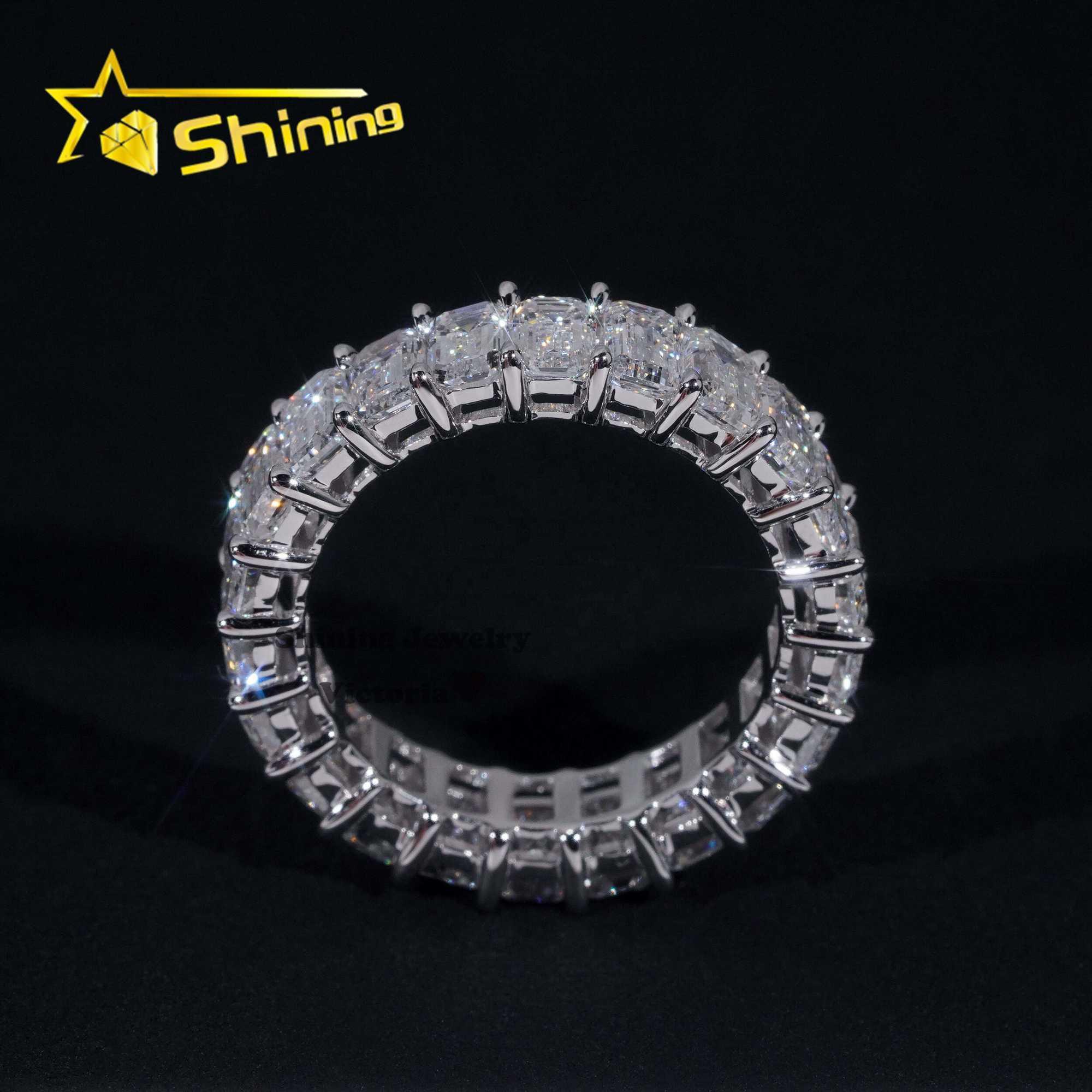 GIA Lab Grown Diamond Solitaire Engagement Eternity Band Ring Women 3*5 Radiant Emerald Cut 10K 14K 18K Solid Gold Wedding Rings