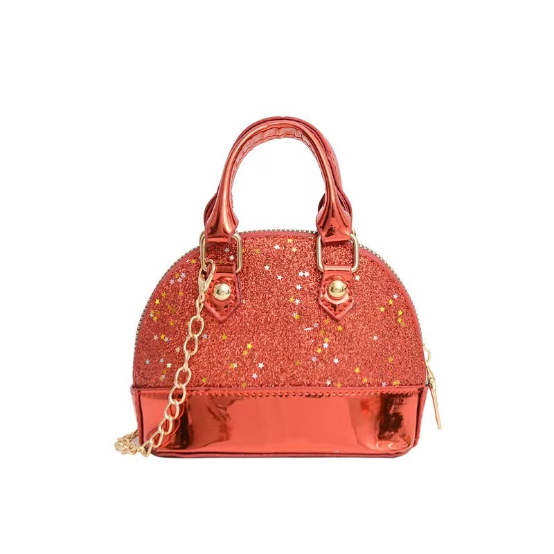 New Fashion Handbag PU Mini Shoulder Bag Durable Shiny Small Hand Bag Coin Wallet Little Girl Chain Crossbody Bag bag