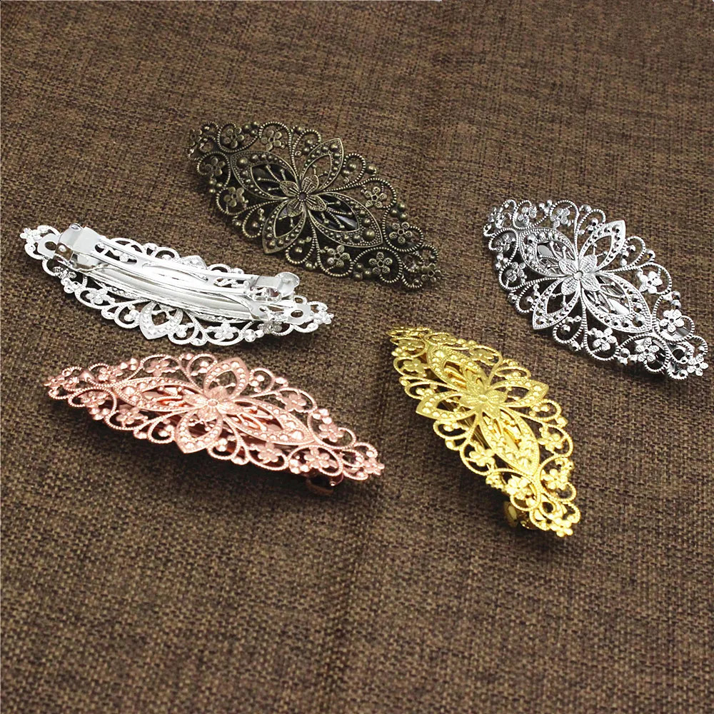 Copper Fashion Hair Snap Clips Accessories flower Women Hairgrips Barrettes Head Hairpins Headdress Length 80mm 1PC K06214 241122