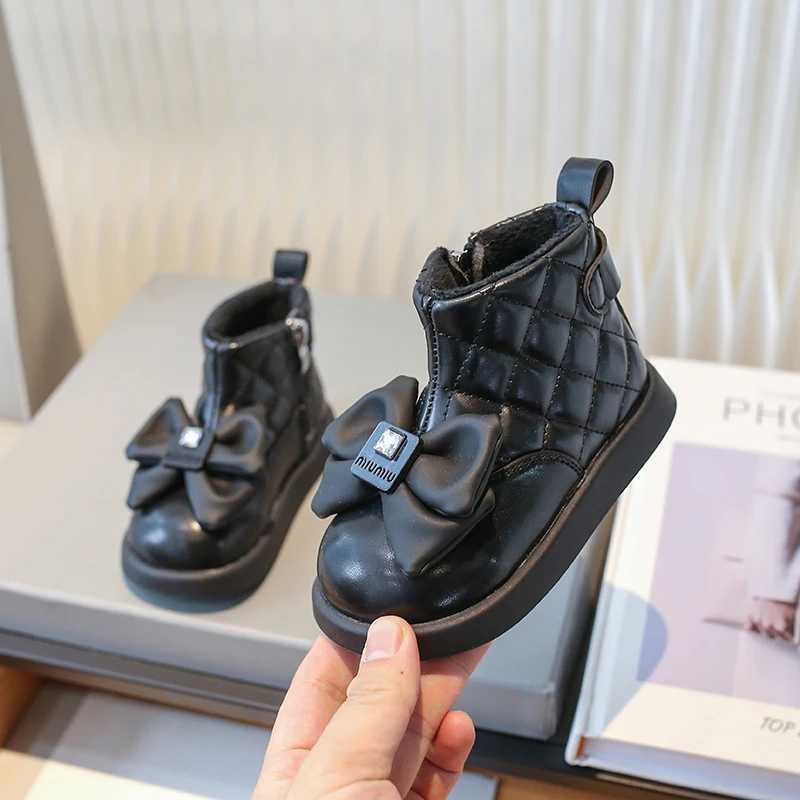 Zapatos Nia Girl Shoe Autumn Winter Two Cotton Princess Boot Cute Ankle Boot Fashion Cotton Boots Warm Leather Boot Child ShoesXJ241206