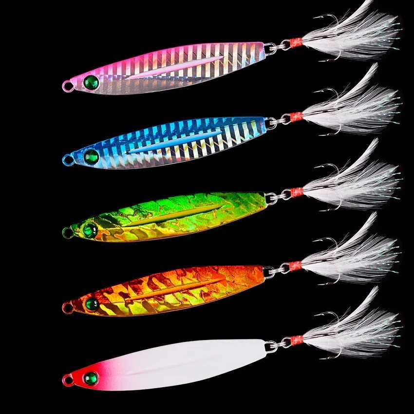 5pcs/lot Metal Jigs Spoon Lures 7G 10G 14G 17G Jig Lure Artificial Bait Shore Slow Jigging Super Hard Bass Sea Fishing TackXJ241128