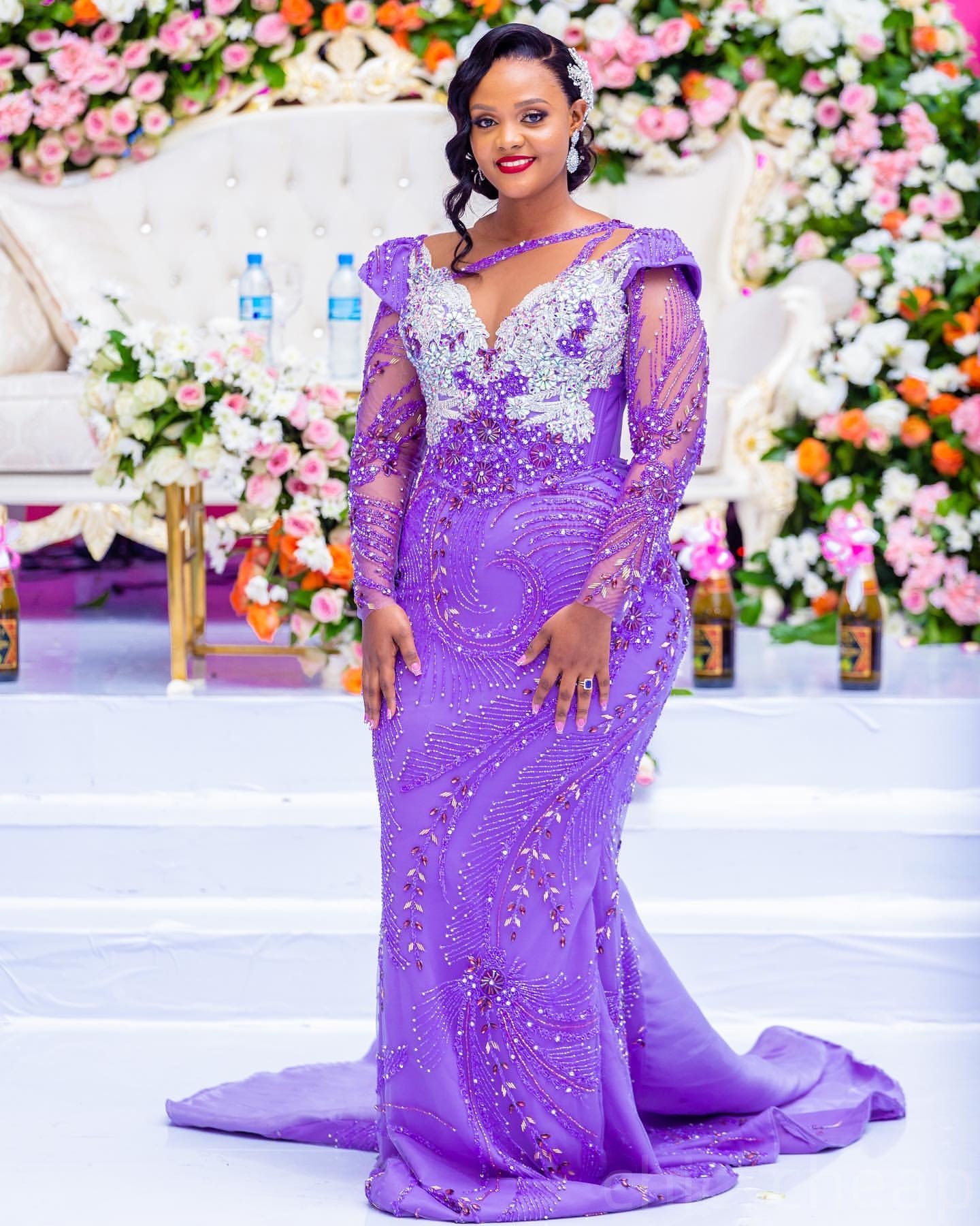 Lavender Mermaid Prom Dresses 2025 Lace Beaded Rhinestones Sheer Neck Evening Formal Party Second Birthday Engagement Gowns Plus Size Dress For Specia