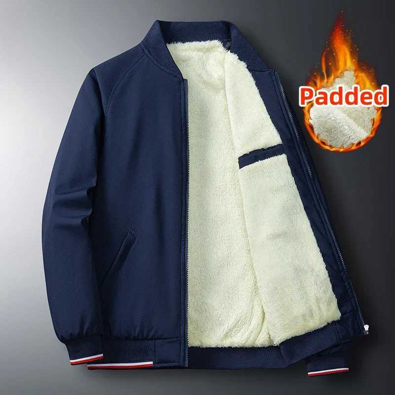 New Mens Plush Thickened Winter Jacket Mens Coat Warm Thick Zipper Coats Padded Overcoat for Men Luxury JacketsXJ241206