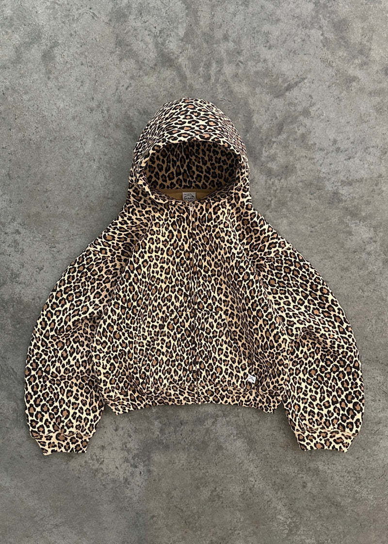 Men's Tracksuits Leopard Digital Print Hoodie With Loose Zipper Cardigan And Sweatshirt