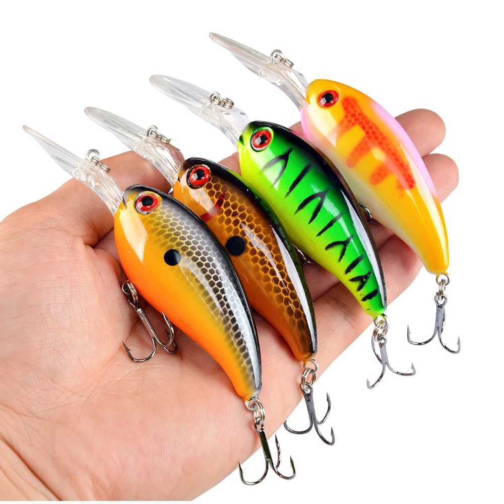 1pcs Crank Fishing Lure Artificial Hard Baits 10cm/15g Crankbait Jerkbait Wobbr Fishing Tack Good Treb Hooks TackXJ241128