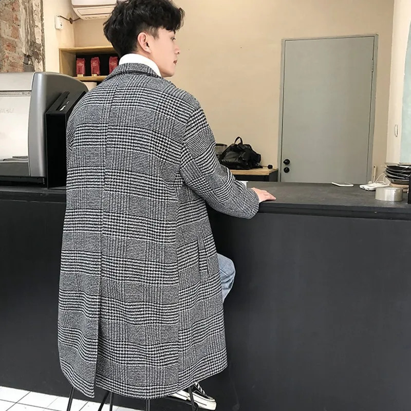 Winter Mens Long Coat Hound Stone Warm Wool Mens Long Coat Winter Mens Long Coat Korean Clothing Review 241204