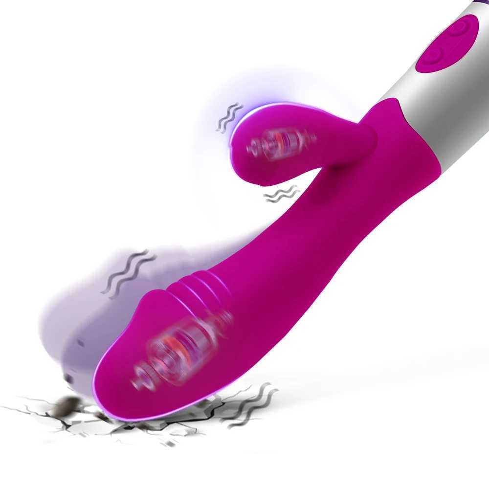Strong G Spot Dildo Rabbit Vibrator Soft Silicone Pussy Massager Rechargeable Vagina Clitoris Stimulator Adult Sex Toy for WomanXJ241206