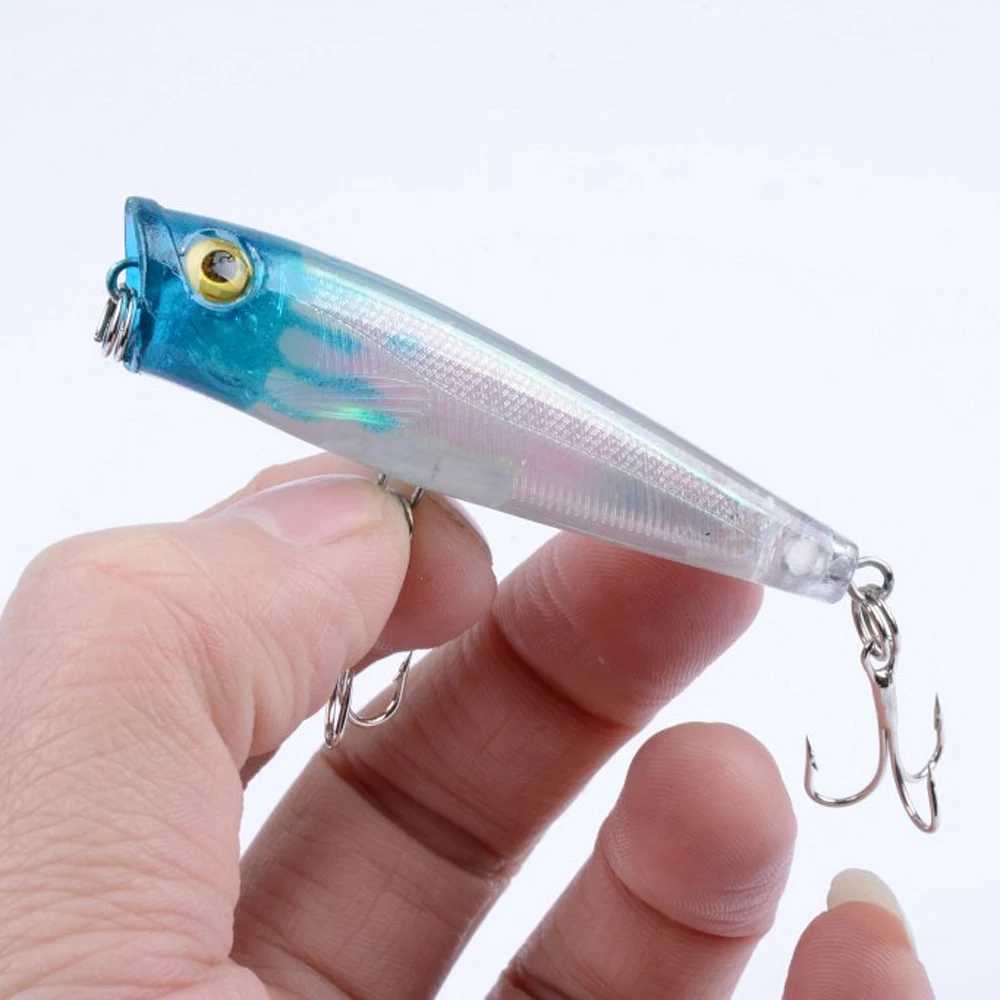DHYJSFDC Small Popper 65mm 6.6g Topwater Wobbr Hard Lase Body Fishing Lure with 6# Hooks Crankabit For Perch Bass LrreXJ241128