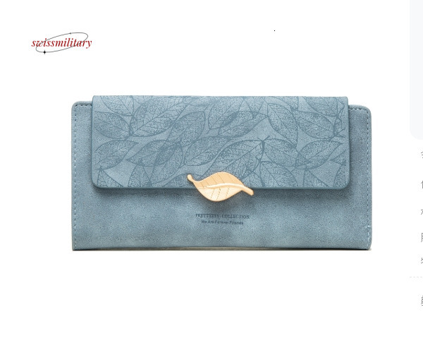 Amazon cross-border wallet wholesale European and American retro frosted leaf buckle long handbag large capacity wallet #24 swissmilitary