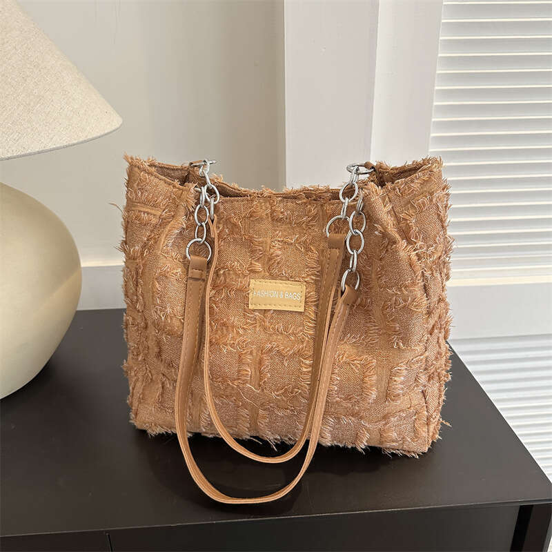 New Women's Japanese Plaid Tote Shoulder Casual Simple Mommy Outdoor Bag Canvas Handbag B3